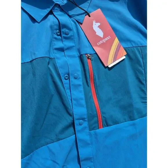 Cotopaxi Mens Sumaco Short Sleeve Shirt Lake Waterfall UPF50+ $85 MSRP XXL 2XL